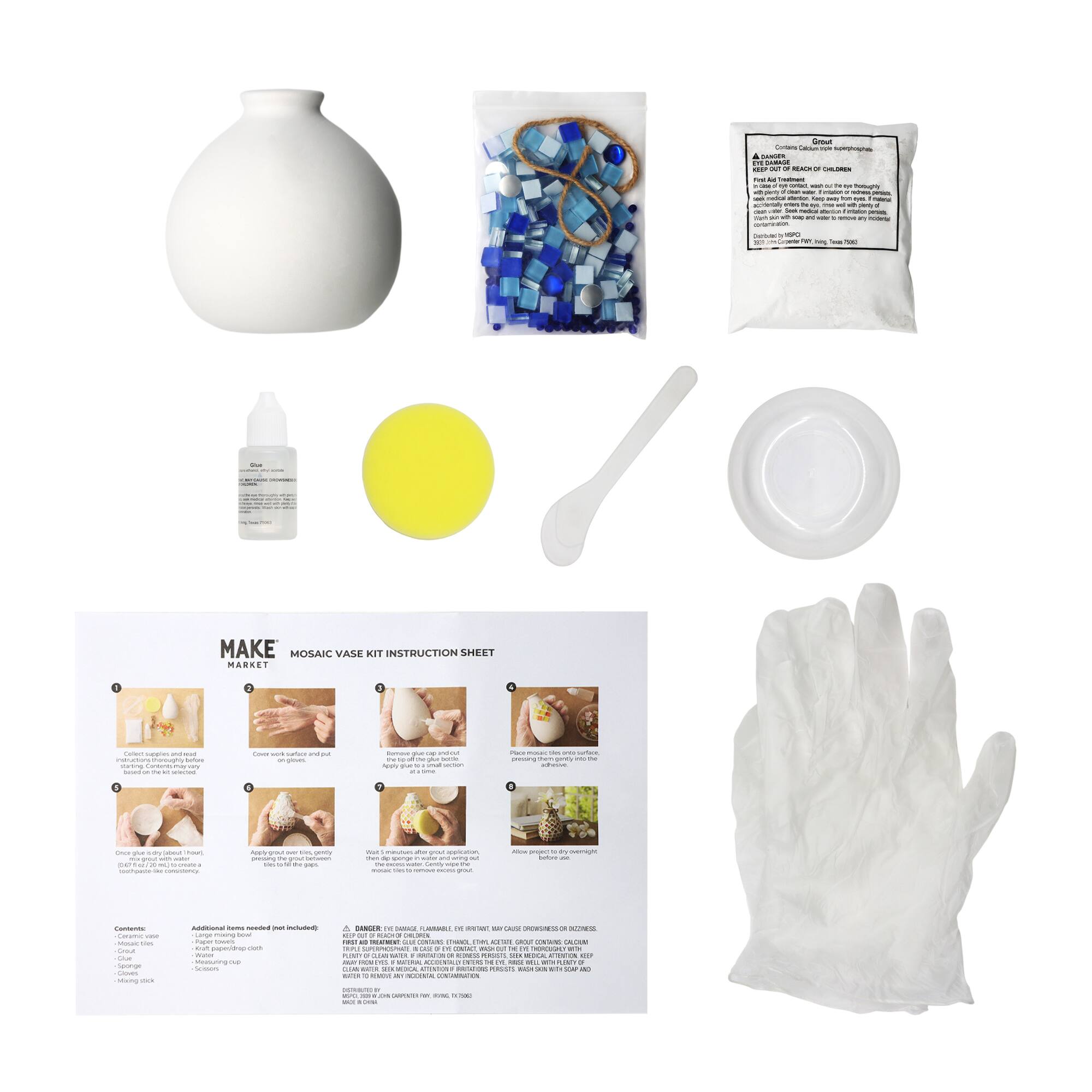 3.5" Cool Tones Mosaic Vase Kit by Make Market®
